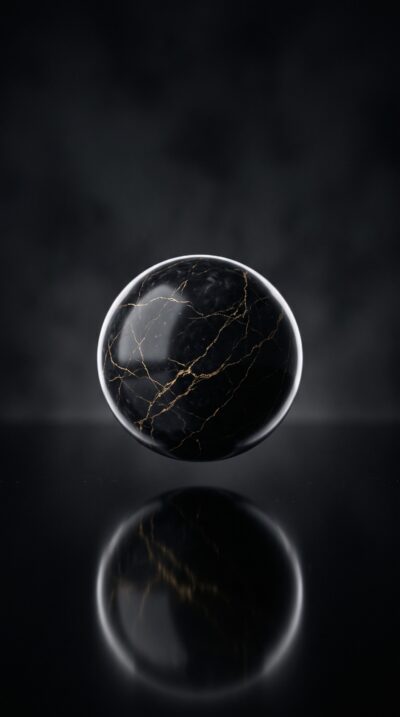 Black Marble Sphere Wallpaper